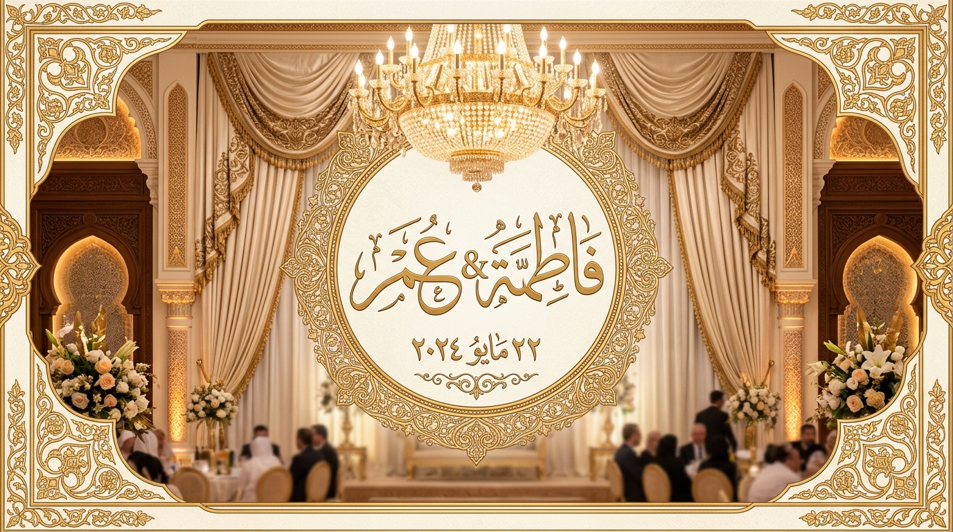 قالب دعوة زفاف متحرك في أندلسي