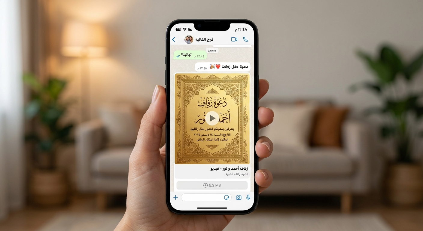 تخصيص دعوة متحركة ومشاركتها على واتساب